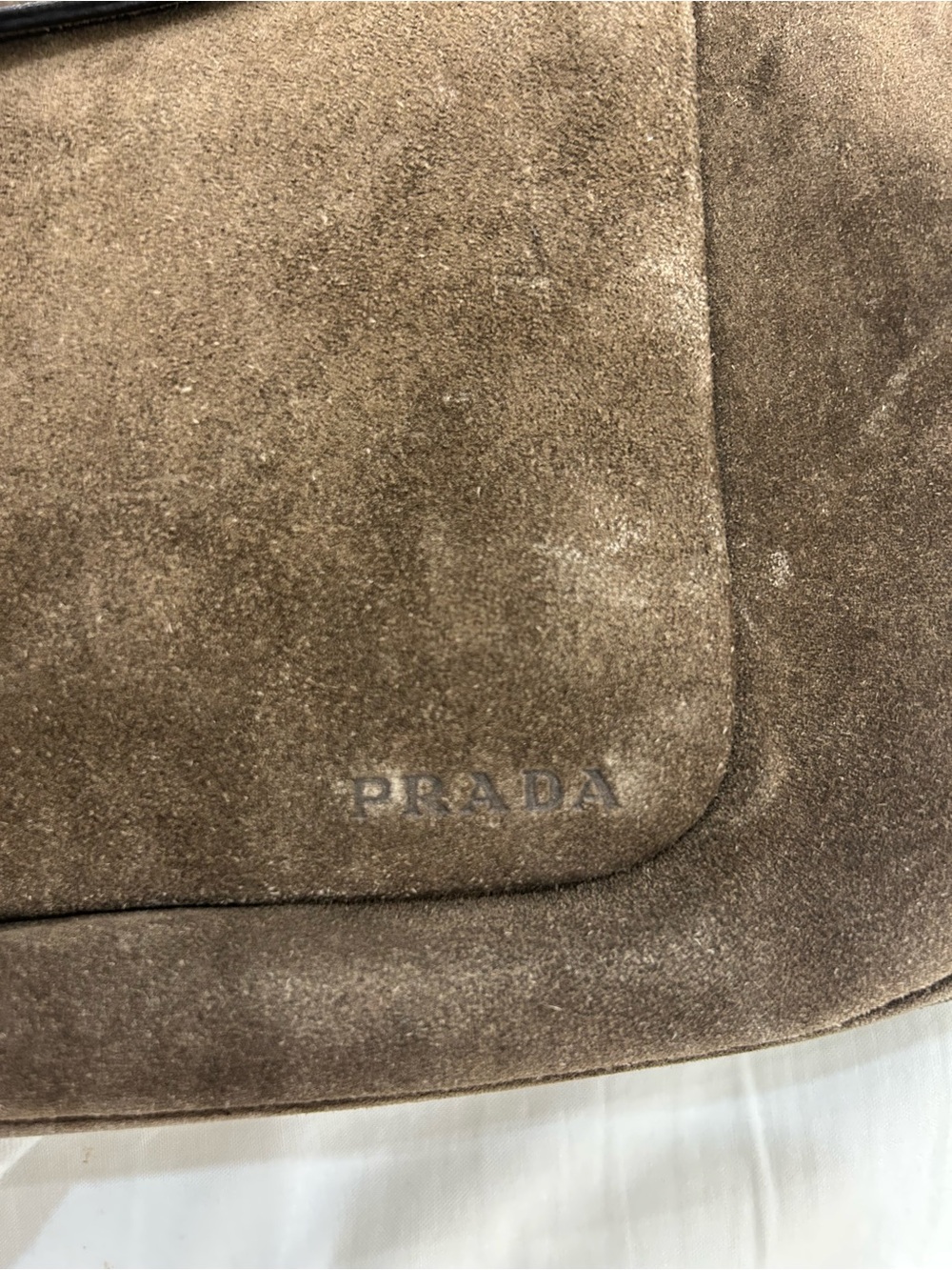 Vintage and Authentic Prada Brown Suede Shoulder Bag - Picture 2 of 12